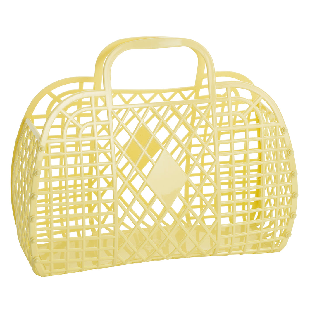 Large Retro Basket - Yellow - Ellie and Piper