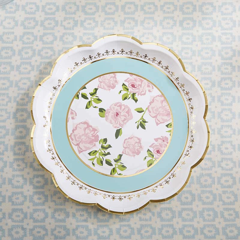 Tea Time Whimsy Blue Dinner Paper Plates - Ellie and Piper