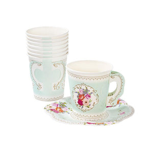Tea Party Paper Teacup & Saucer Set - Ellie and Piper