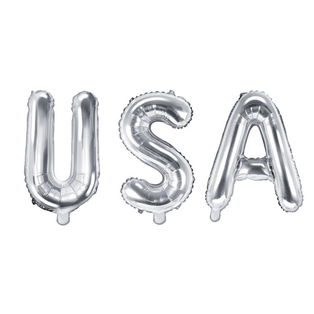 Silver USA Phrase Balloon - Ellie and Piper