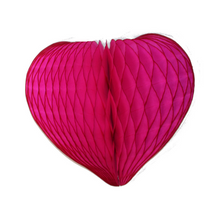Cerise Pink Heart Honeycomb Decoration (3 sizes) - Ellie and Piper