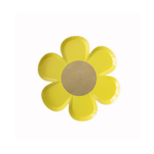 Chartreuse Daisy Side Paper Plates - Ellie and Piper