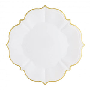 Ornate Bright White Lunch Paper Plates - Ellie and Piper