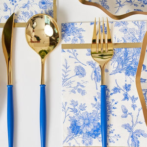 Blue And Gold 24pc Assorted Cutlery Set - Ellie and Piper
