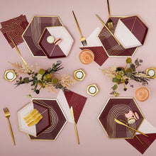 Bordeaux Maroon Chain Link Lunch Paper Napkins - Ellie and Piper