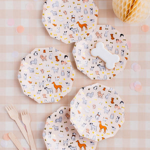 Bow Wow Dog Small Paper Plates - Ellie and Piper