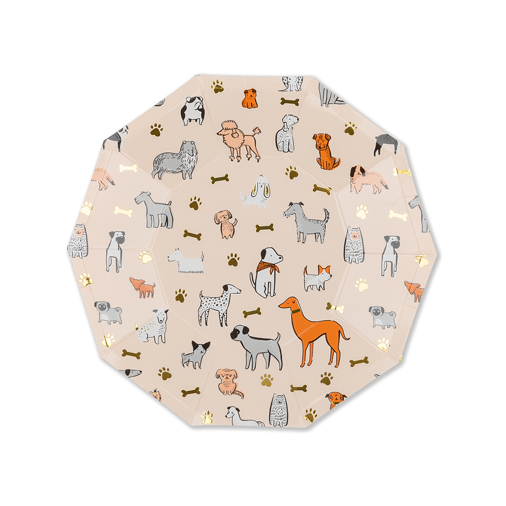 Bow Wow Dog Small Paper Plates - Ellie and Piper