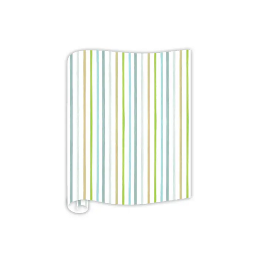 Blue Green and Grey Stripes Table Runner - Ellie and Piper