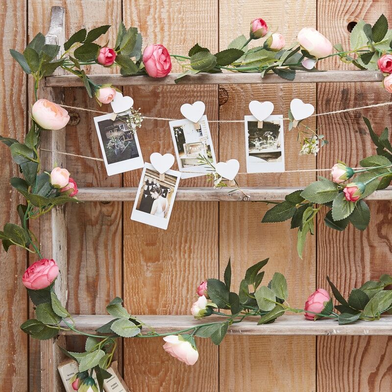 Rustic Pink Flower Garland - Ellie and Piper