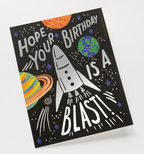 Birthday Blast Spaceship Card - Ellie and Piper