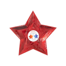 Blue and Red Foil Star Shaped Paper Plates - Ellie and Piper