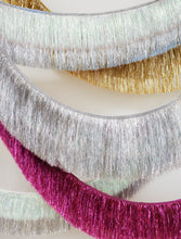 Silver Iridescent Tinsel Fringe Garland - Ellie and Piper