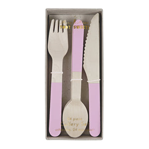 Pink Wooden Cutlery Set - Ellie and Piper