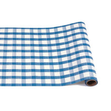 Blue Painted Gingham Checkered Table Runner - Ellie and Piper