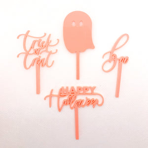 Pink Halloween Treat Toppers (Set of 8) - Ellie and Piper