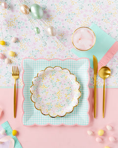Pastel Gingham Large Plates - Ellie and Piper