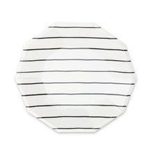 Frenchie Striped Large Paper Plates - Black Ink - Ellie and Piper