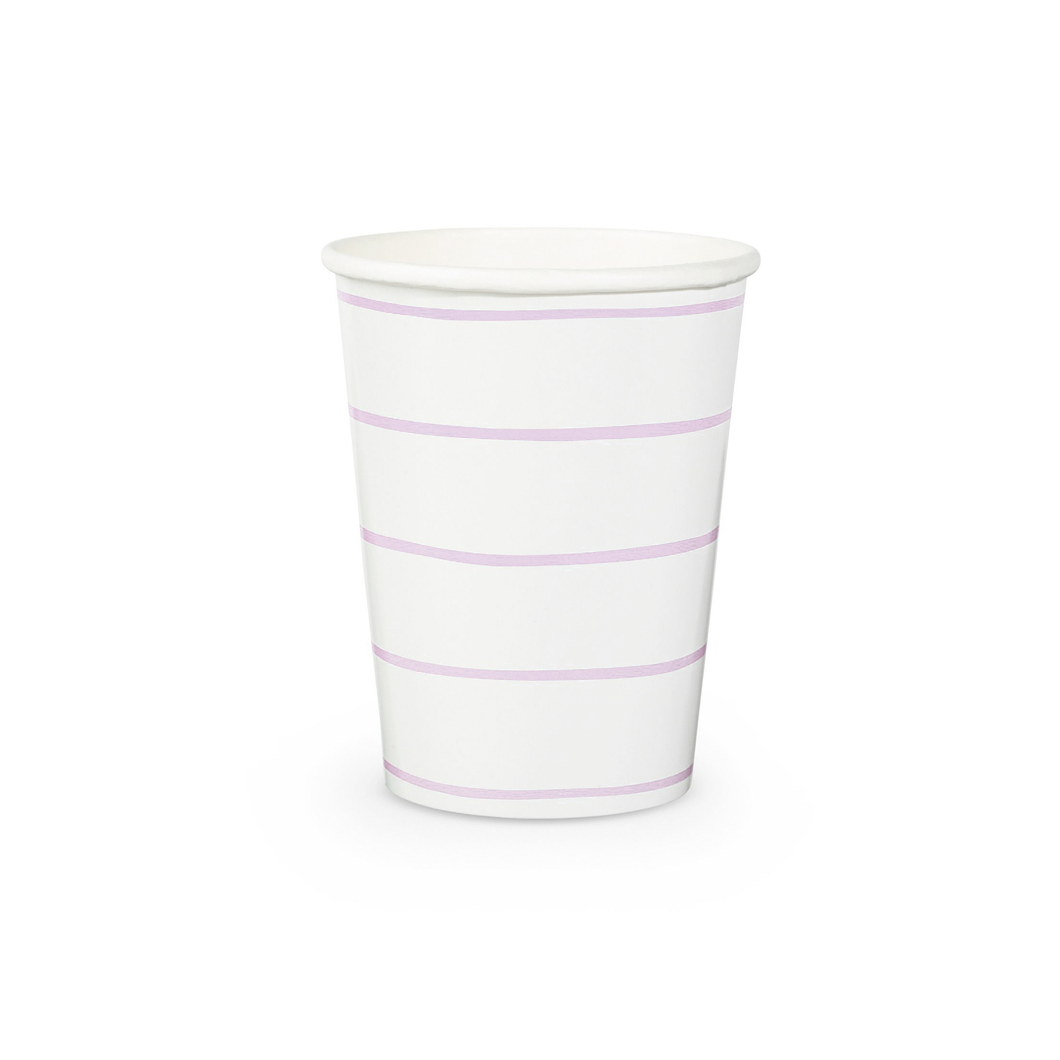 Frenchie Striped Cups - Lilac - Ellie and Piper