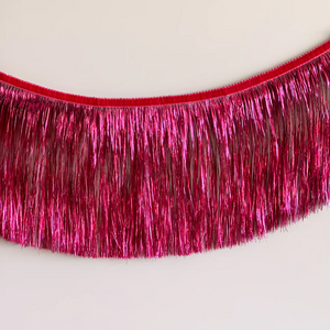 Tinsel Fringe Garland - Magenta - Ellie and Piper