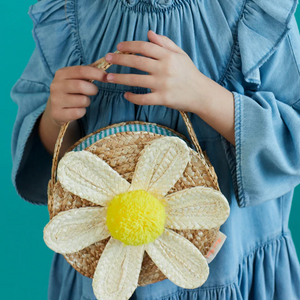 White Daisy Straw Bag - Ellie and Piper