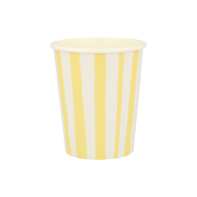 Yellow Stripe Cups - Ellie and Piper