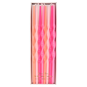 Pink Twisted Long Candles - Ellie and Piper
