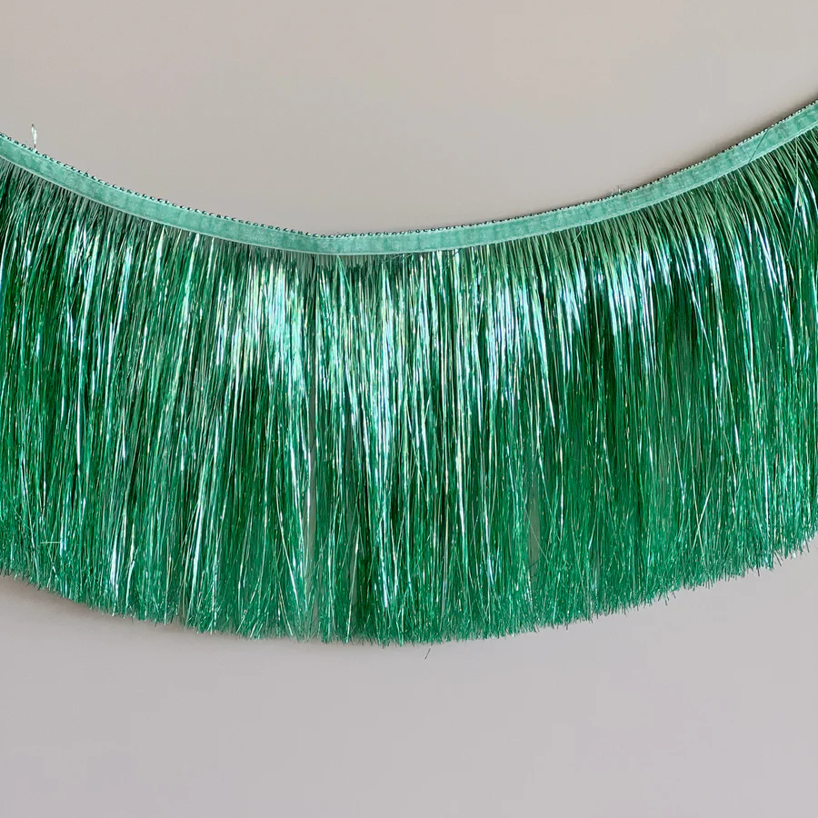 Tinsel Fringe Garland - Mermaid Green