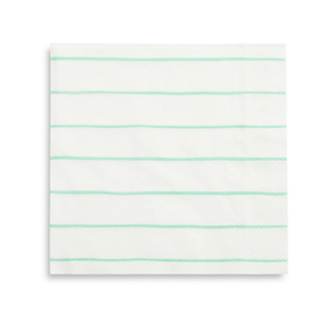 Frenchie Striped Large Napkins - Mint - Ellie and Piper
