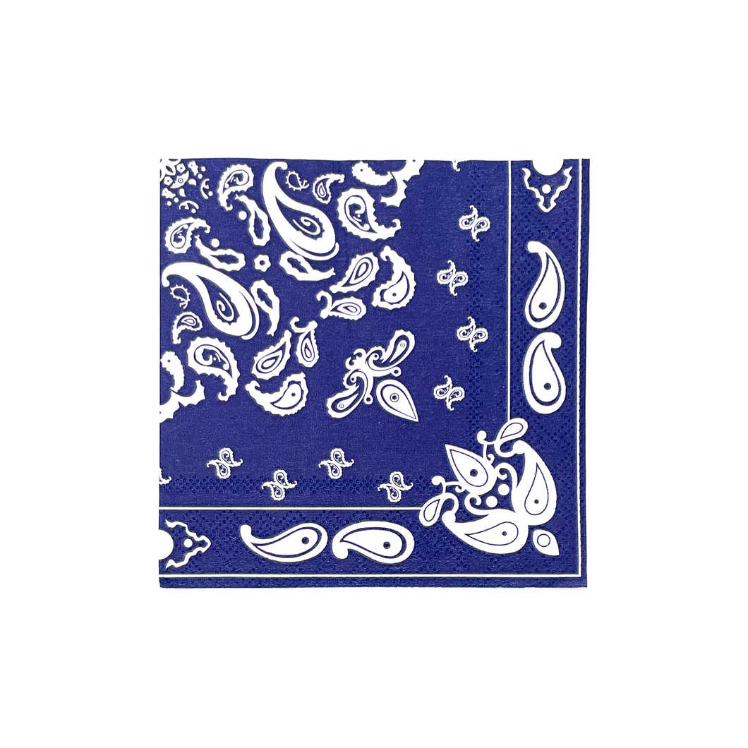 Navy Bandana Cocktail Napkins - Ellie and Piper