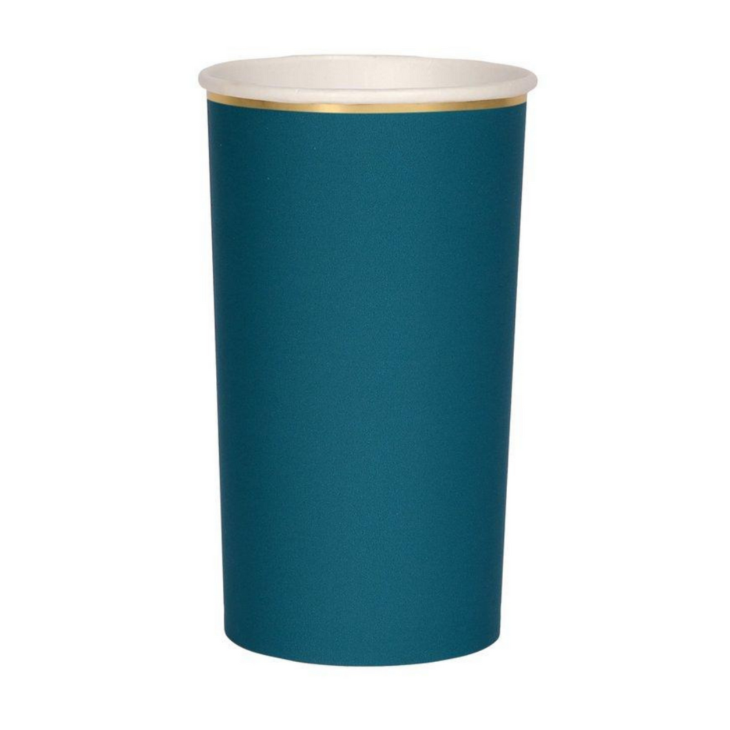 Teal Tall Party Paper Cups - Ellie and Piper