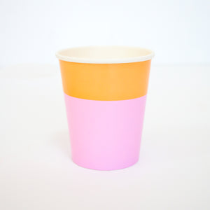 Color Blocked Paper Cups - Peach/Lavender - Ellie and Piper