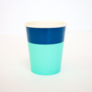 Color Blocked Paper Cups - Navy/Blue - Ellie and Piper