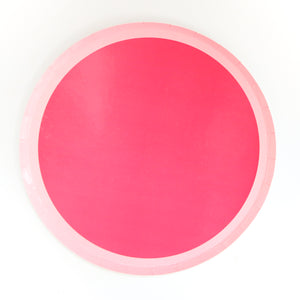Color Blocked Large Paper Plates - Strawberry Pink/Light Pink - Ellie and Piper