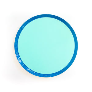 Color Blocked Small Paper Plates - Navy/Blue - Ellie and Piper