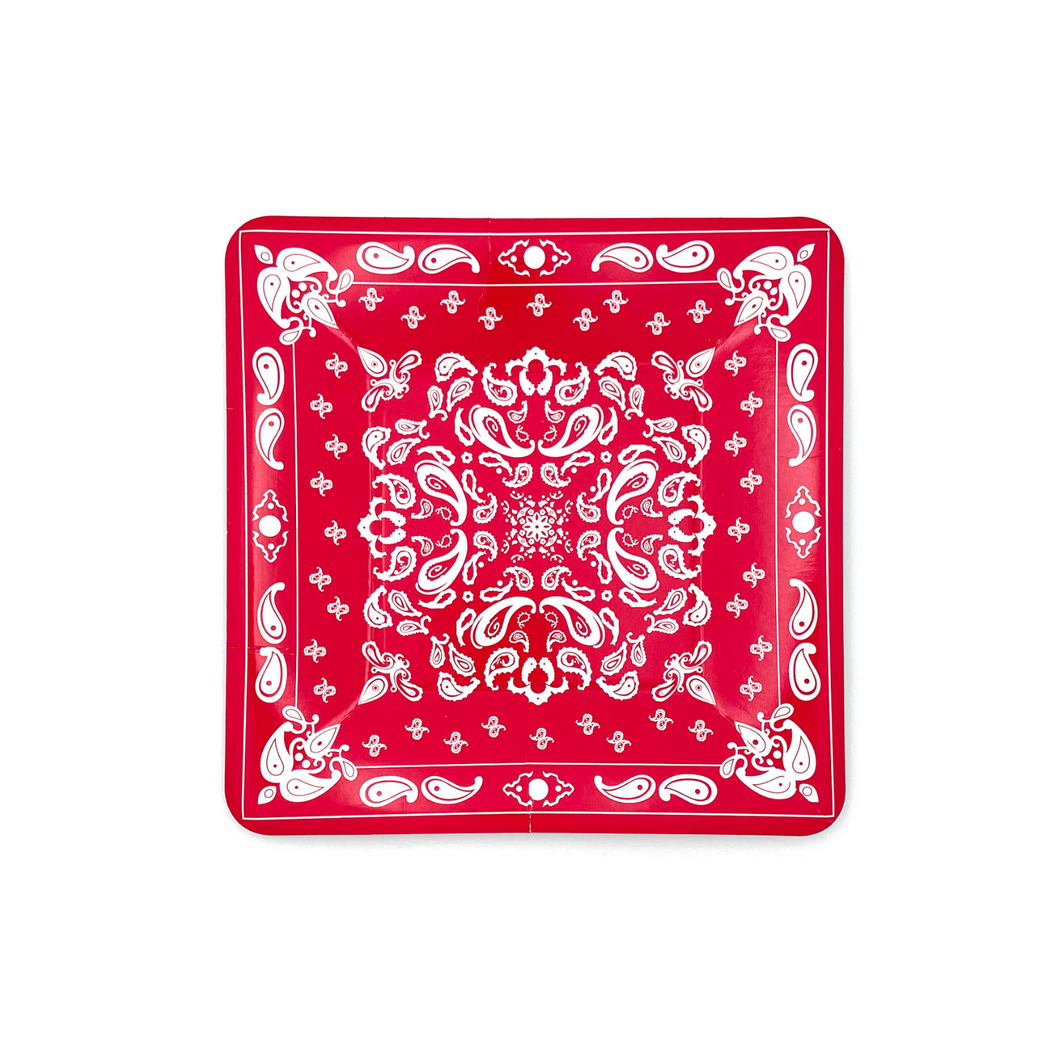 Red Bandana Dessert Plates - Ellie and Piper