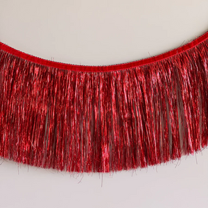 Tinsel Fringe Garland - Ruby Red - Ellie and Piper